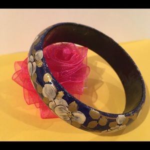 Floral Lacquered Bangle Bracelet